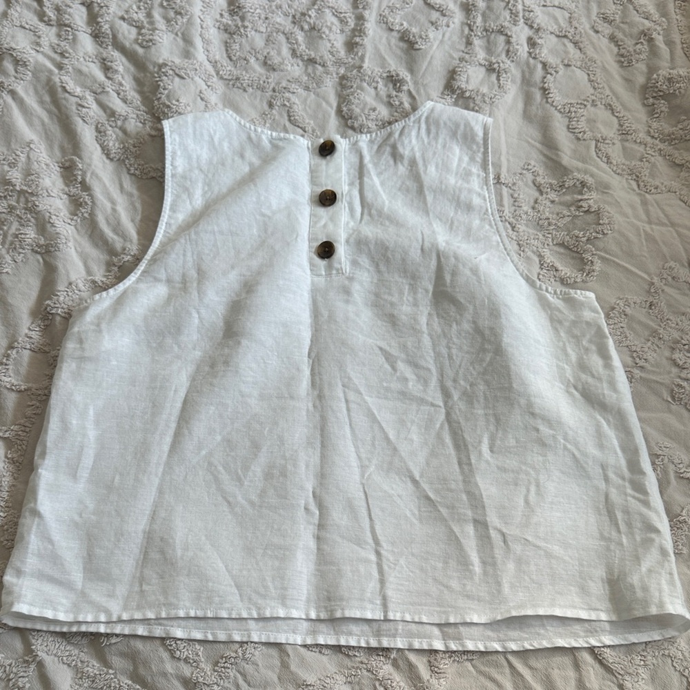 J Crew White Sleeveless Top - Picture 2 of 6